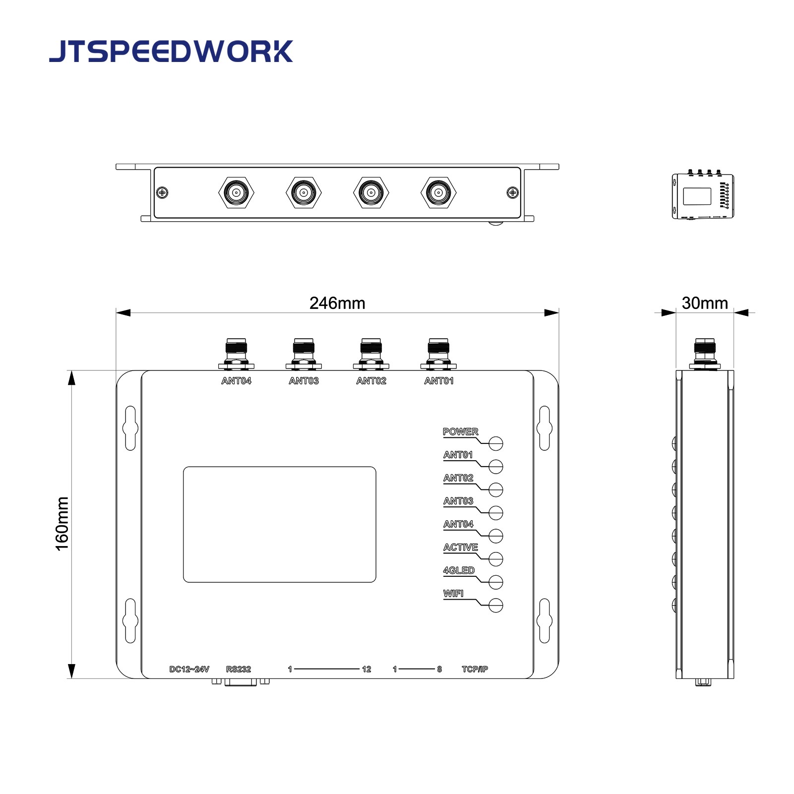 JT-928 2/4-портовый стационарный UHF RFID-считыватель ISO18000-6C TM200 | Поддерживается чип Impinj E710