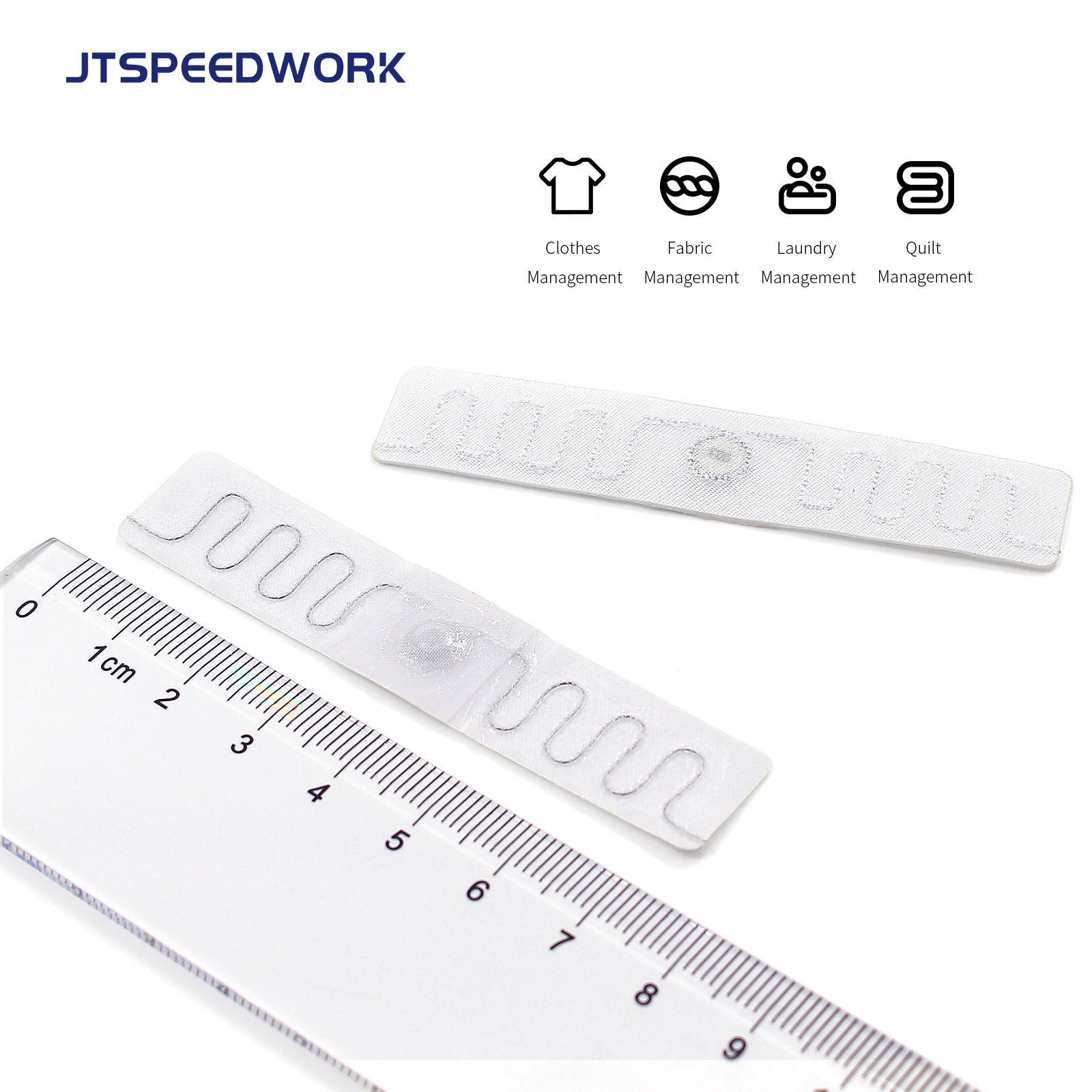 JT-F7515 902-928 МГц UHF Тканевая моющаяся RFID-метка 75x15 мм