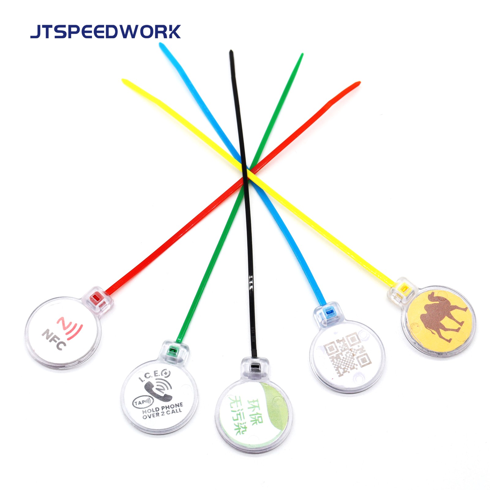 JT-ZD28T UHF/NFC/LF RFID бирка для кабельных стяжек, степень защиты IP67