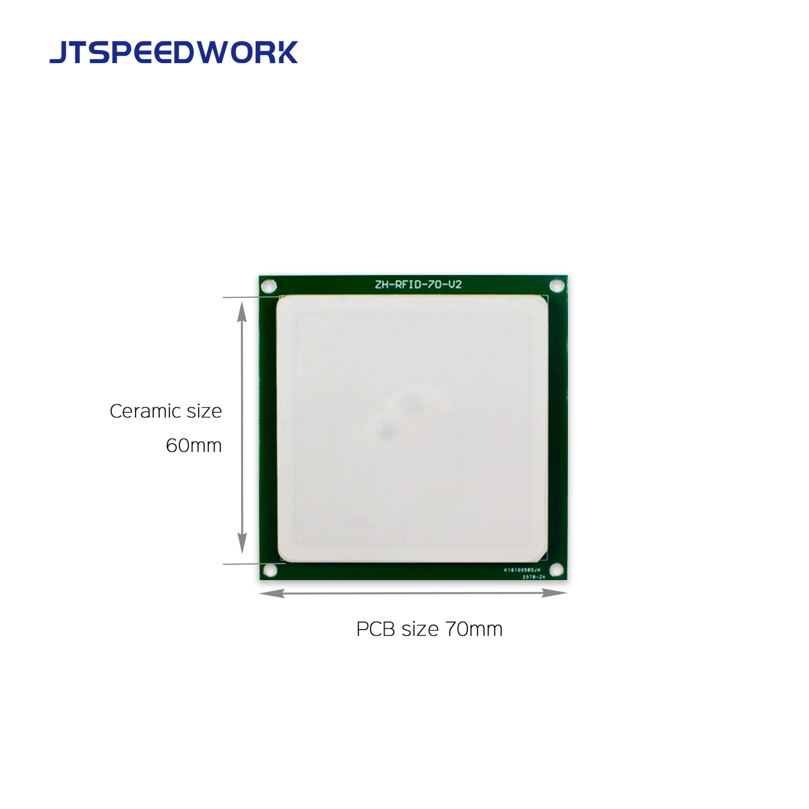 JT-T0060 4dBi UHF RFID керамическая антенна 860-960 МГц RHCP круговая поляризация, настраиваемый разъем