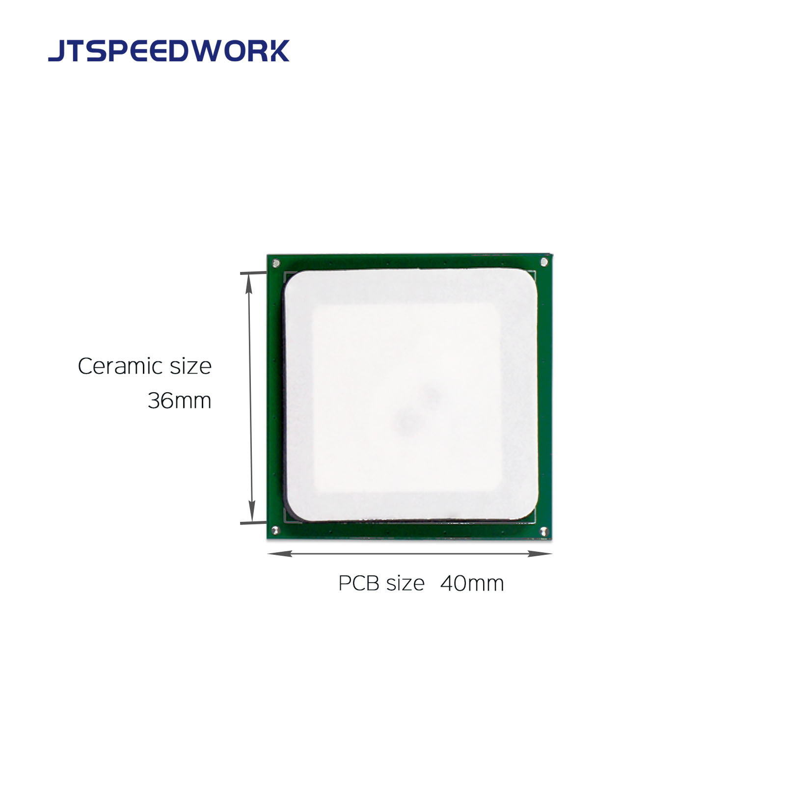 JT-T0036 3dBi UHF RFID керамическая антенна 36*36 мм 865-868/902-928 МГц RHCP для КПК